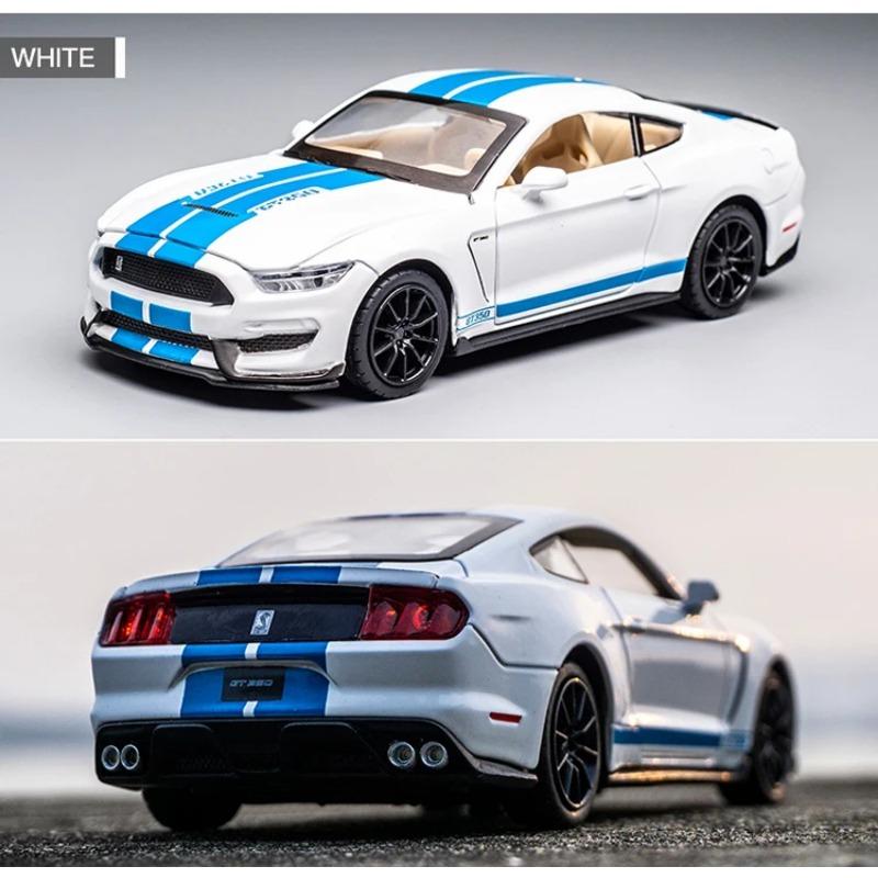 1/32 High Simulation Supercar Ford Mustang Shelby GT350 Модель автомобиля из сплава, игрушечная машинка для детей с 4 открытыми дверями, детские подарки