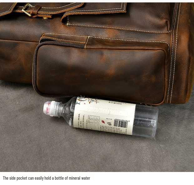 Genuine Crazy Horse Leather Backpack for Men and Women - Retro Cowhide Design