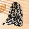 Style Women Elegant Floral Scarves Multicolour Shawls Bandana Fashion Design Hawaiian Style Tassel Sun Protection Shawls