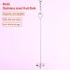 Parrot Stainless Steel Fruit Fork Toy Bird Cage Supplies Fruit Insert Bird Feeder Pet Parrot Accessories Pet Bird Supplies
