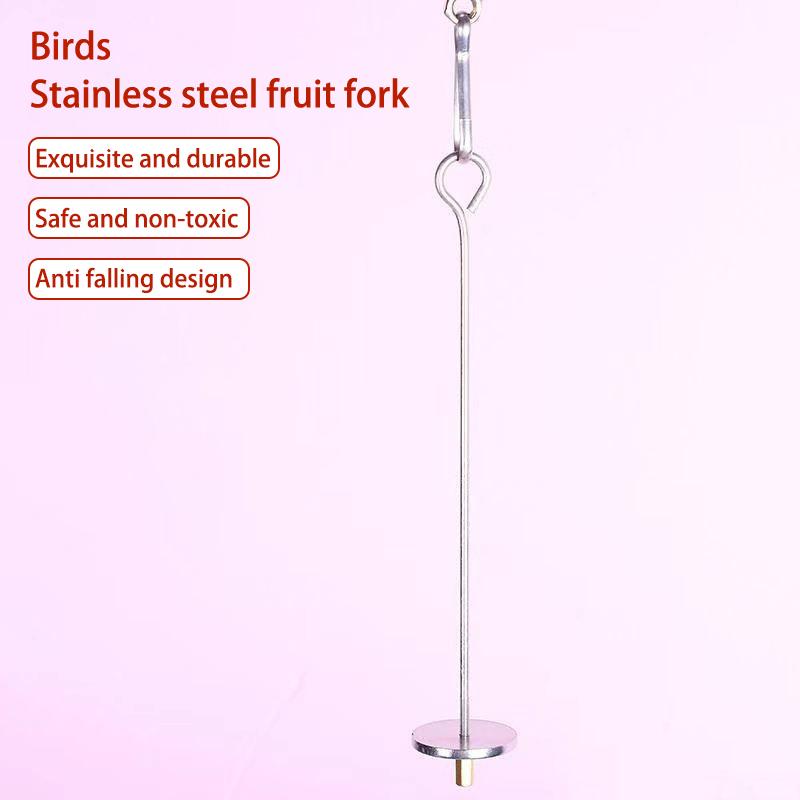 Parrot Stainless Steel Fruit Fork Toy Bird Cage Supplies Fruit Insert Bird Feeder Pet Parrot Accessories Pet Bird Supplies
