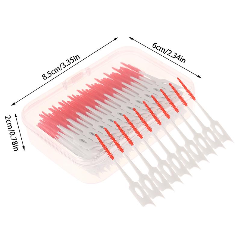 Межзубные силиконовые щетки 200 шт. Зубочистки для чистки зубов между зубами с нитью Инструменты для чистки полости рта