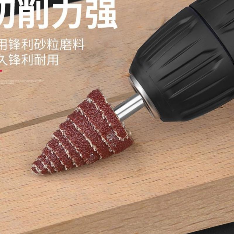 Versatile 5Pcs Cone Shape Abrasive Sandpaper Deburring Sanding Polishing Flap Wheel Grinding Head for Deep Hole Polish