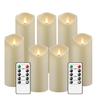 Set of Seven Flickering LED Candles Comes with Two Remote Controls and Timers, Perfect for Festive Decorations, Holiday Gifts