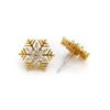 18k Gold-Plated S925 Silver Needle Zircon Snowflake Earrings for Women