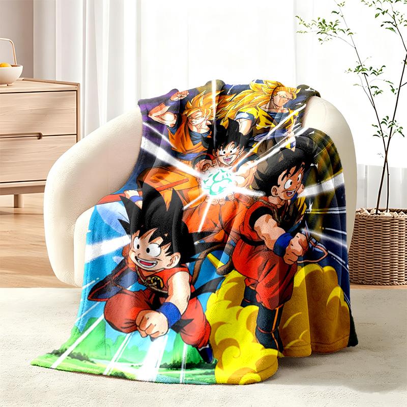 Dragon Ball blanket Flannel Blanket Soft Cozy Plush Throw for Sofa Bed Lightweight Home Decor