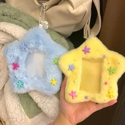 1 шт. Милый плюшевый значок, защитный чехол для карточки, защитный чехол для фотокарточки со звездой, прозрачный защитный пакет для карточки для демонстрации