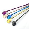 2Pcs/Set Reusable Long Straw Spoon Multicolor Stainless Steel Straws Tea Scoop Bar Cocktail Coffee Stirring Drinking Spoon