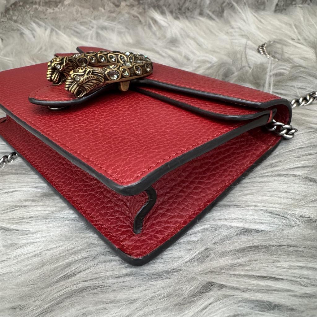 [Pre-Owned] Dionysus Tiger Head Buckle Chain Leather Crossbody Shoulder Bag - Excellent #85FSWN