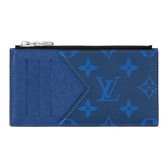 Louis Vuitton Кошелек для карт Coin Classic Monogram Pacific с покрытием из канваса Мужские кошельки Синий M30270