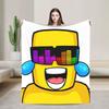 S-Sunny And M-Melon Flannel Blanket Adults  Warm Cozy Throw Blanket Winter Bedroom Bedspread Sofa Bed Cover