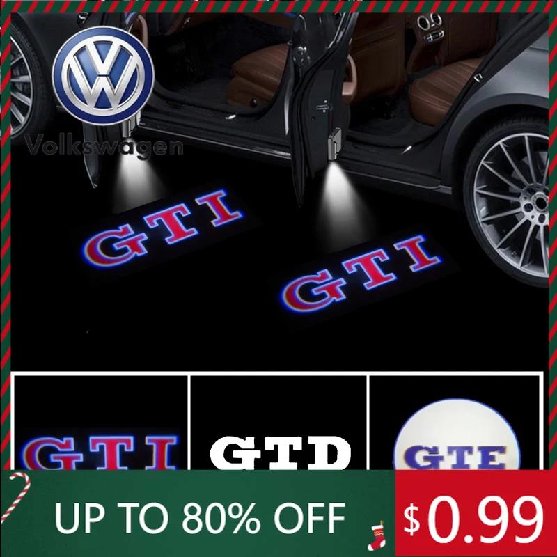 2026 Hot For VOLKSWAGEN VW 2Pcs LED Car Door Light Welcome Projector Lamp for VOLKSWAGEN VW Golf 5 6 7 GTI GTD GTE Sagitar Toura