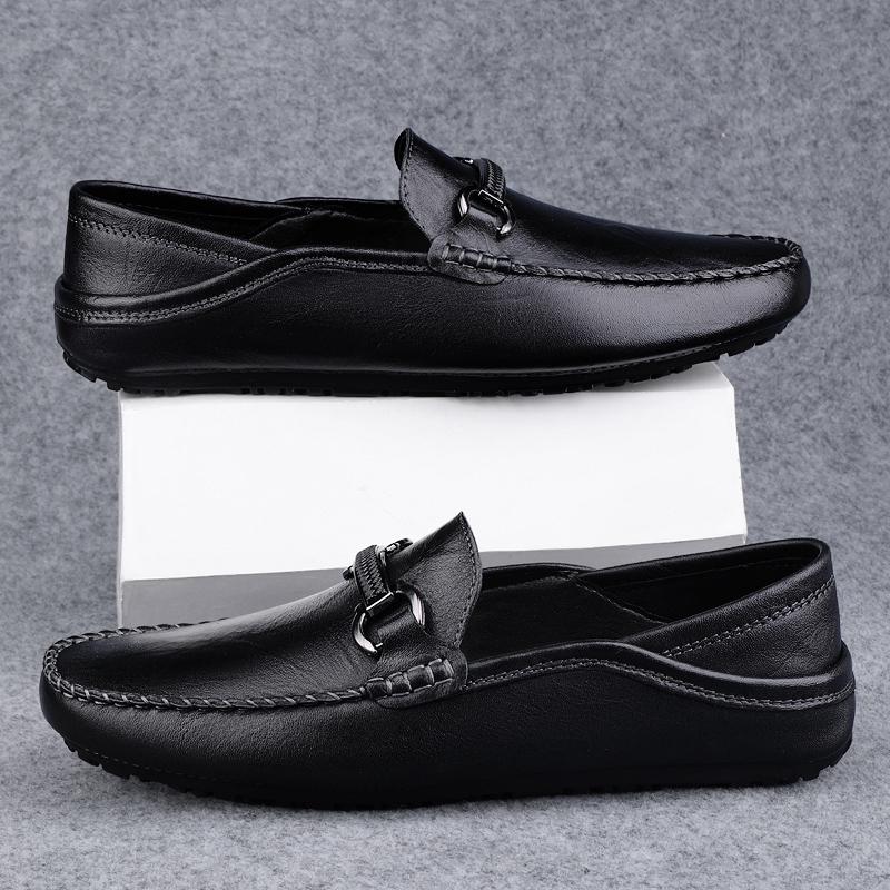 FashionComfy Leather Casual Shoes Men Handmade Slip On Footwear Ultra-light Walking Shoes Outdoor Driving Footwear Handmade Man Loafers