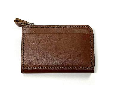 Кошелек Tochigi Leather L Zip для монет и карточек, коричневый [Bell Label] [Сделано в Японии] -