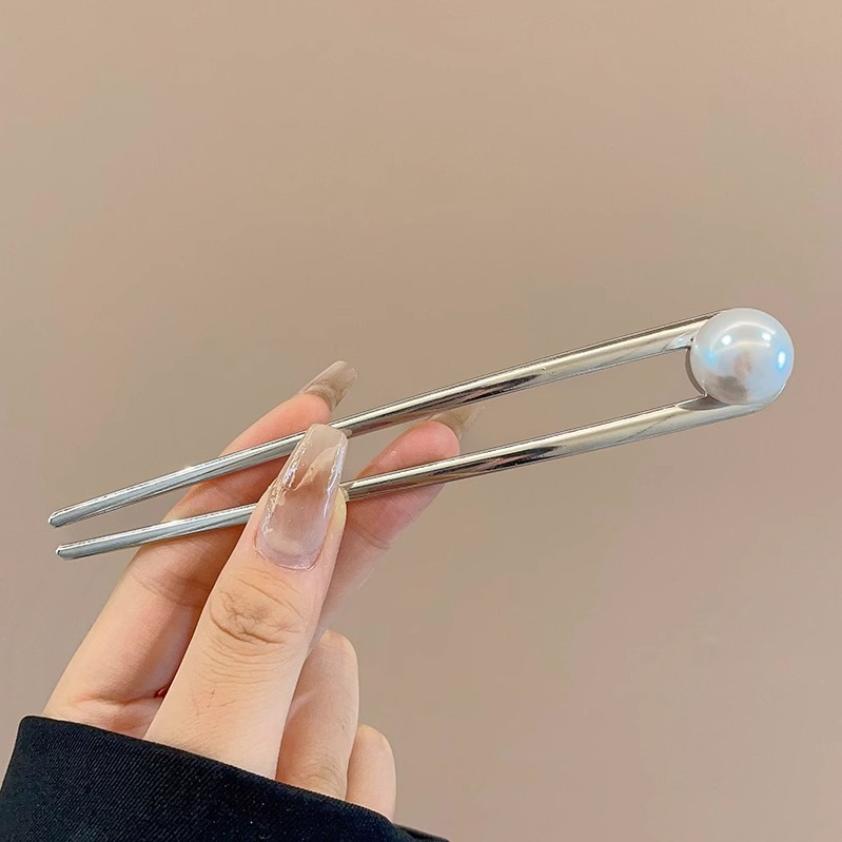 U-образная вилка для волос Элегантная Золотисто-серебристого цвета Сплав Длинные Густые Волосы Прическа Пучок Французские Заколки Зажимы Женские Девичьи Аксессуары для волос