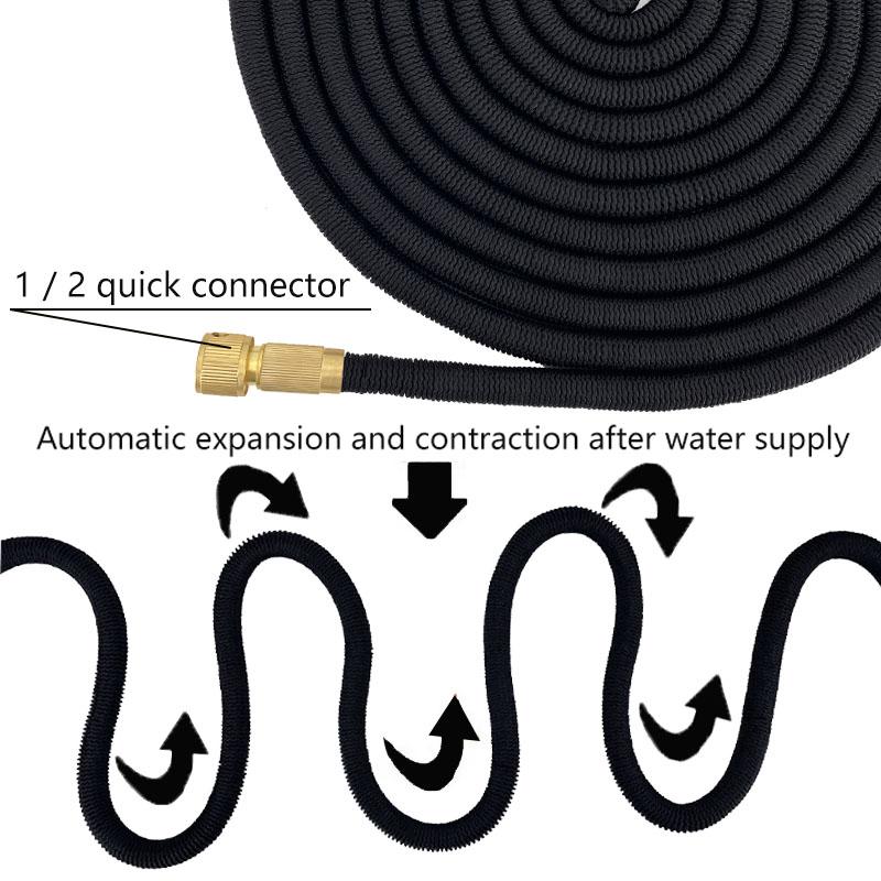 Garden Water Hose Expandable Double Metal Connector High Pressure Pvc Reel Magic Water Pipes for Garden Farm Irrigation Car Wash