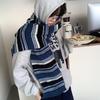 Falling Pool Women's Retro Striped Knit Scarf - Fluffy, High-End, Soft Neck Warmer for Autumn/Winter