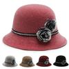 New Autumn and Winter Women's Flower Pot Hat Outdoor Grandma Hat Warm Shopping Sun Hat Casual and Fashionable Woolen Hat
