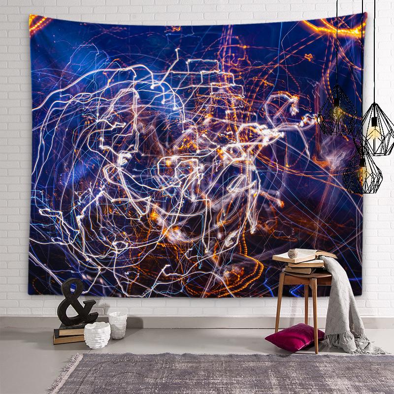 Индивидуальный красочный гобелен с котом, психоделический геометрический мандала, настенный художественный гобелен, хиппи, богемный гобелен, домашний декор для комнаты