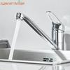 Длинный носик кухонный кран для ванной комнаты современный полированный хромированный однорычажный поворотный кухонный кран