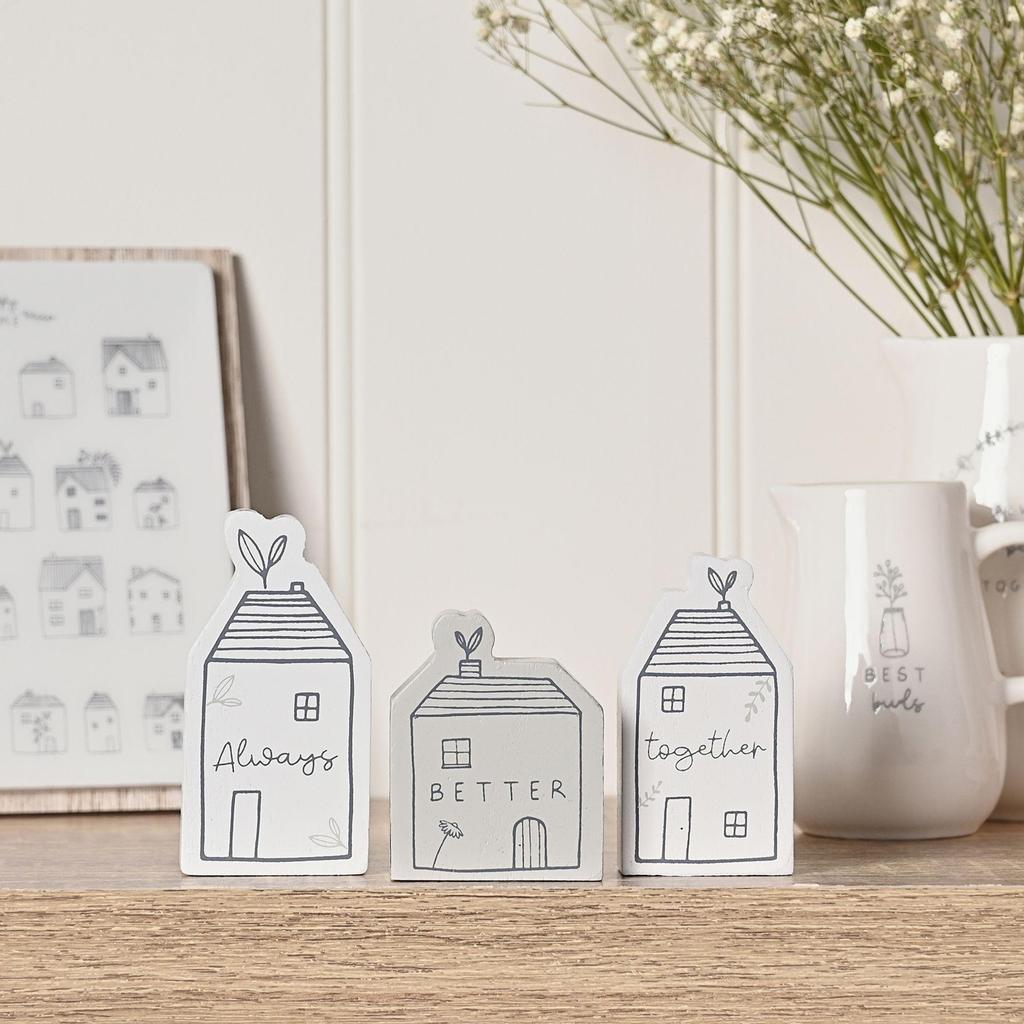 Celebrations Moments Better Together Houses Plaque (Pack of 3)