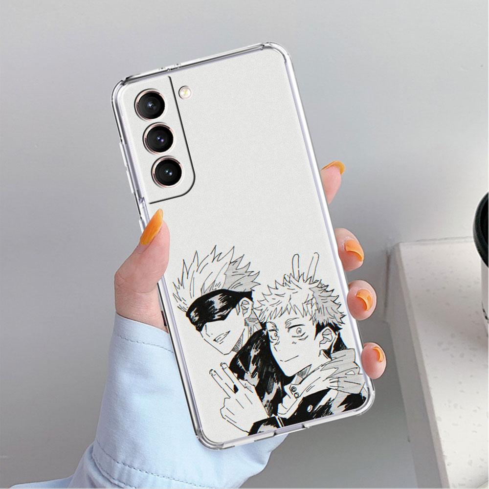Милый прозрачный чехол с изображением аниме Jujutsu Kaisen для Samsung Galaxy S22 S20 FE S21 S10 S9 Plus Note 20 Ultra 10 Lite, прозрачный чехол для телефона