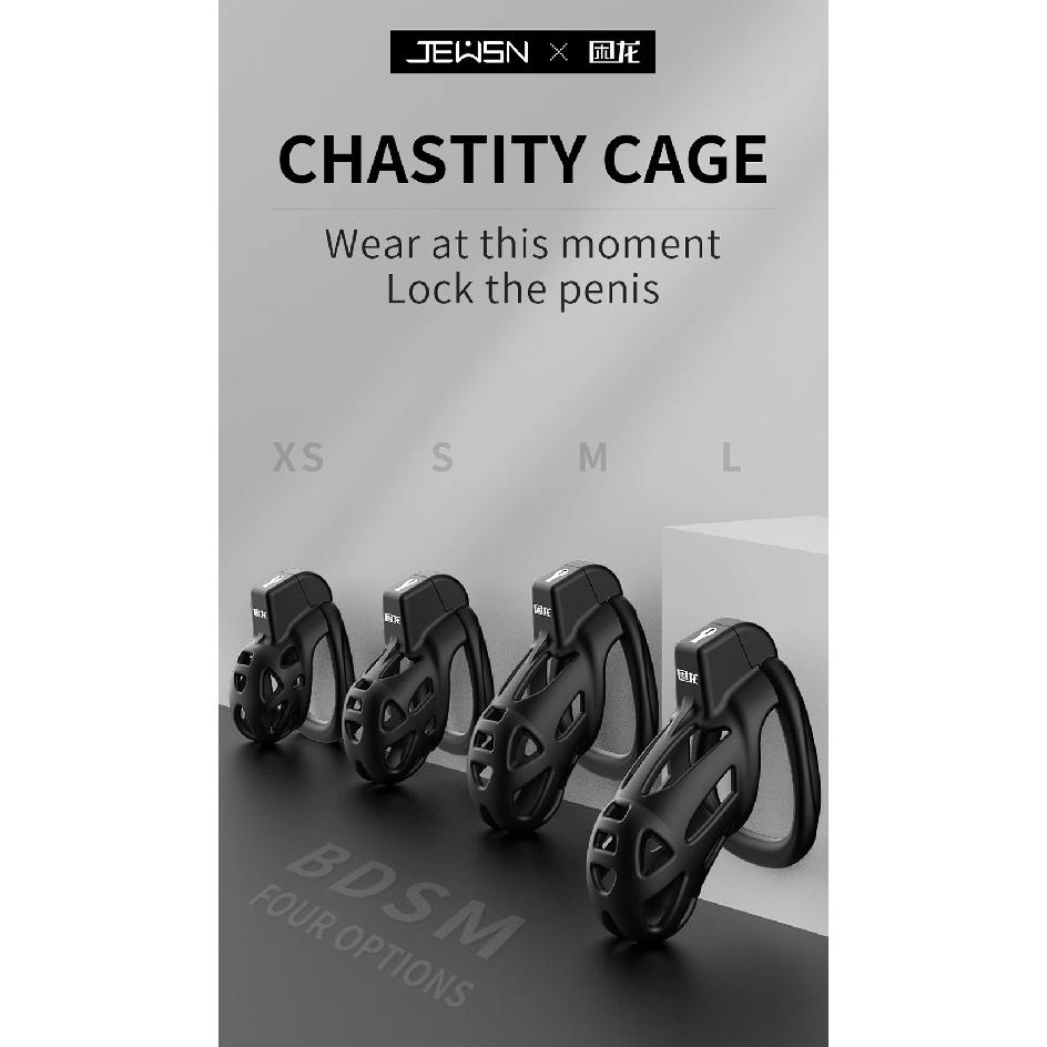 Jeusn Chastity Cages for Men with Key Box Sex Toys Chastity Cock Cage Device Penis Rings Male with 3 Size