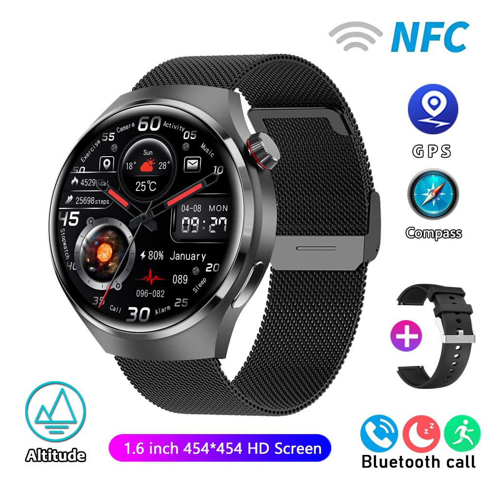 2025 Новые часы Pro GPS NFC Смарт-часы Мужские 360*360 AMOLED Экран Пульс Bluetooth Звонок IP68 Водонепроницаемые Мужские Смарт-часы
