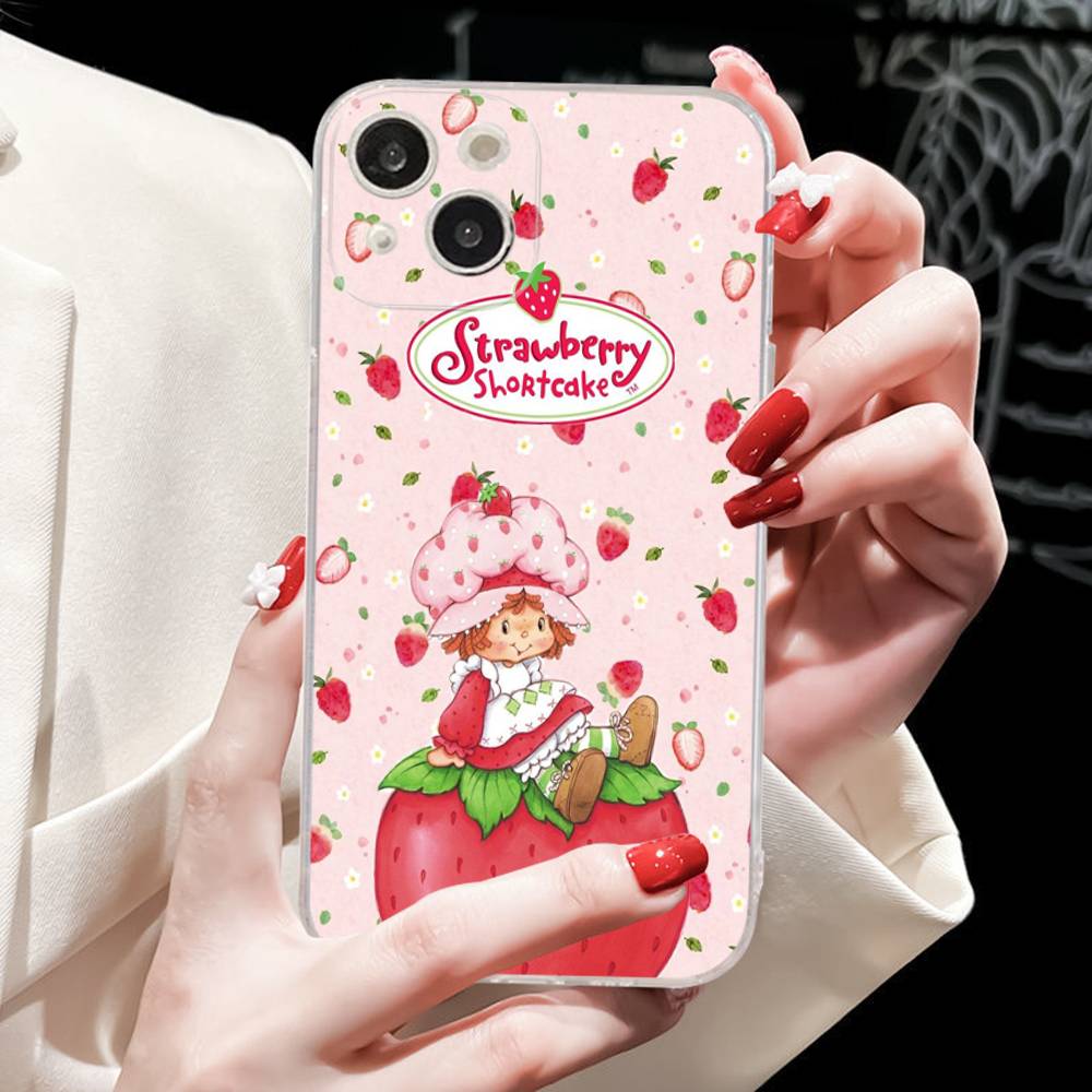 S-Клубничная Мультяшная S-Девушка-Чизкейк Чехол Для Iphone 17 16 15 Pro Max 11 12 13 14 Pro Plus Чехол для Телефона