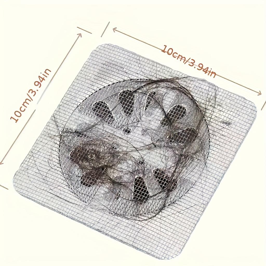 50 шт. Одноразовые наклейки-уловители волос для слива душа - Простые в использовании сетчатые пластиковые фильтры для ванной комнаты и ванны, Эффективный блокиратор волос и мусора