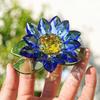 Decorative Glass Flowers Ornament Suncatcher Mini Lotus Crystal Statue  Cabinet