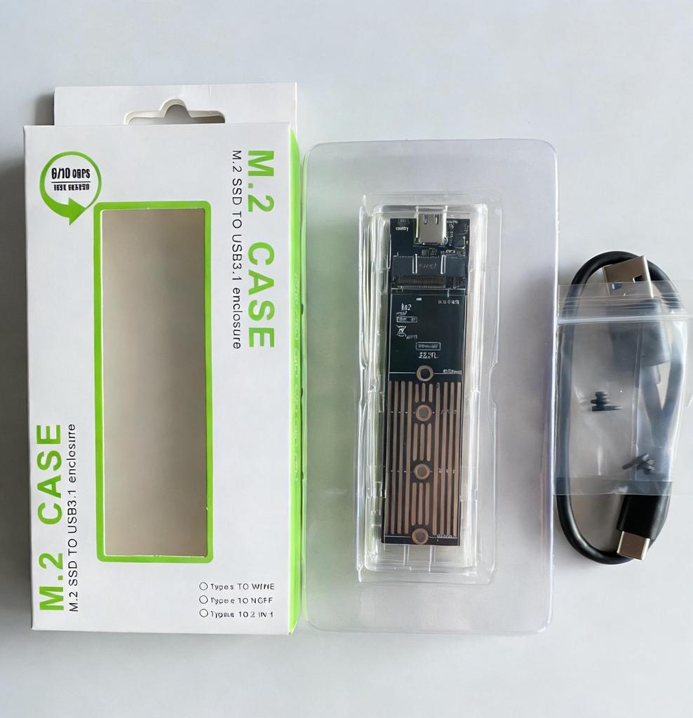 Прозрачный корпус для NVMe M.2 SSD, мобильный бокс для ноутбука 10 Гбит/с