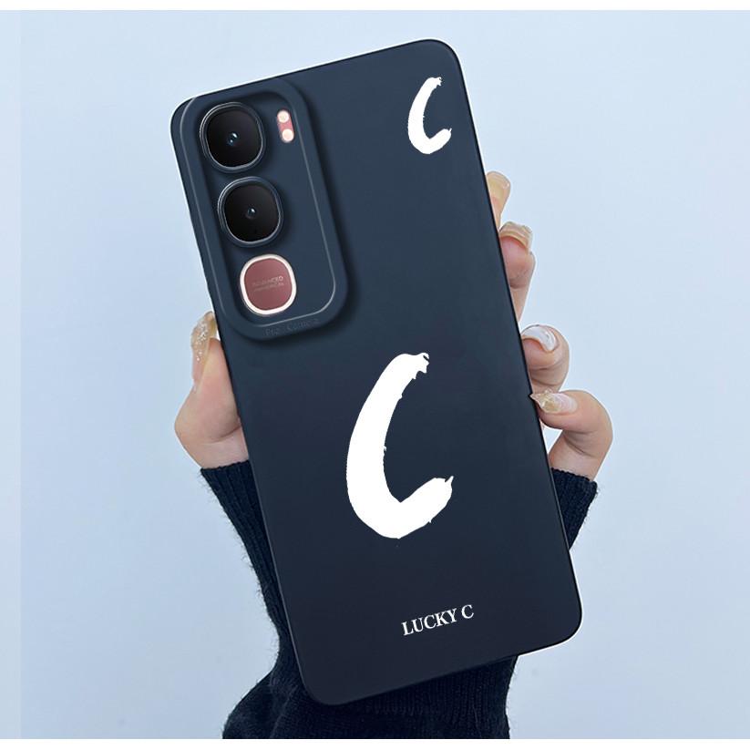 For Vivo Y21d Case Cover Lucky Initial Letter Silicone Soft Matte Phone Bumper for Vivo Y21d Y 21d VivoY21d 4G 5G 2025 Casing