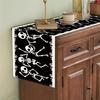 1pc Black Halloween Table Runner Skeleton Printed Table Runner Waterproof Durable Tablecloth for Halloween Home Party Decoration