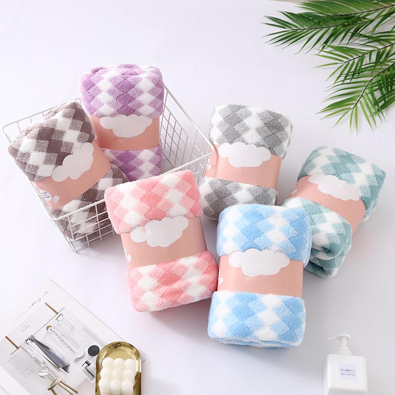 70x140cm Microfiber Bath Towel Diamond Pattern Ultra Soft Quick Dry Super Absorbent for Beach Trips