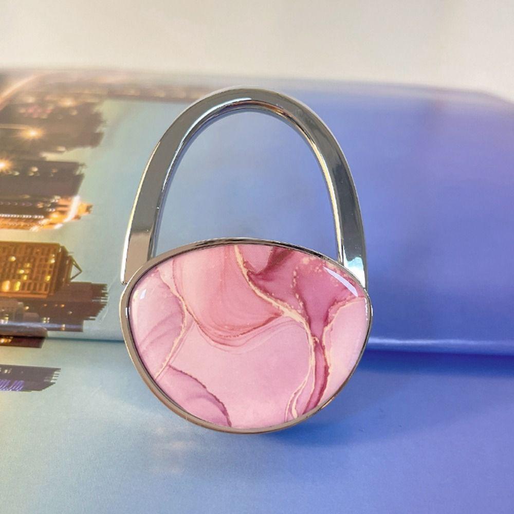 Модная сумка-крючок с мраморной текстурой, овальный, без сверления, вешалка-держатель для сумок, портативный, складной, крючок на край стола, под стол