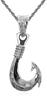 Гавайские украшения Кулон в виде рыболовного крючка с резьбой в виде свитка для мужчин Серебро 925 40 см веревка [Лейлани] (с цепью)