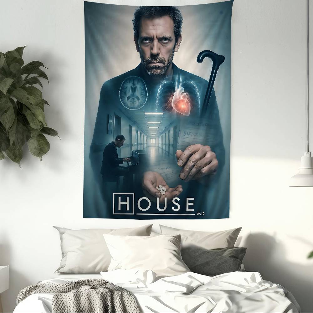 House MD TV Classic Vintage Hippie Wall Hanging Tapestries for Living Room Home Dorm Decor Kawaii Room Decor