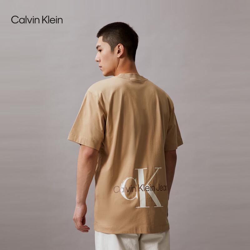 Calvin Klein Джинсы Унисекс Логотип Хлопок Короткий Рукав Футболка