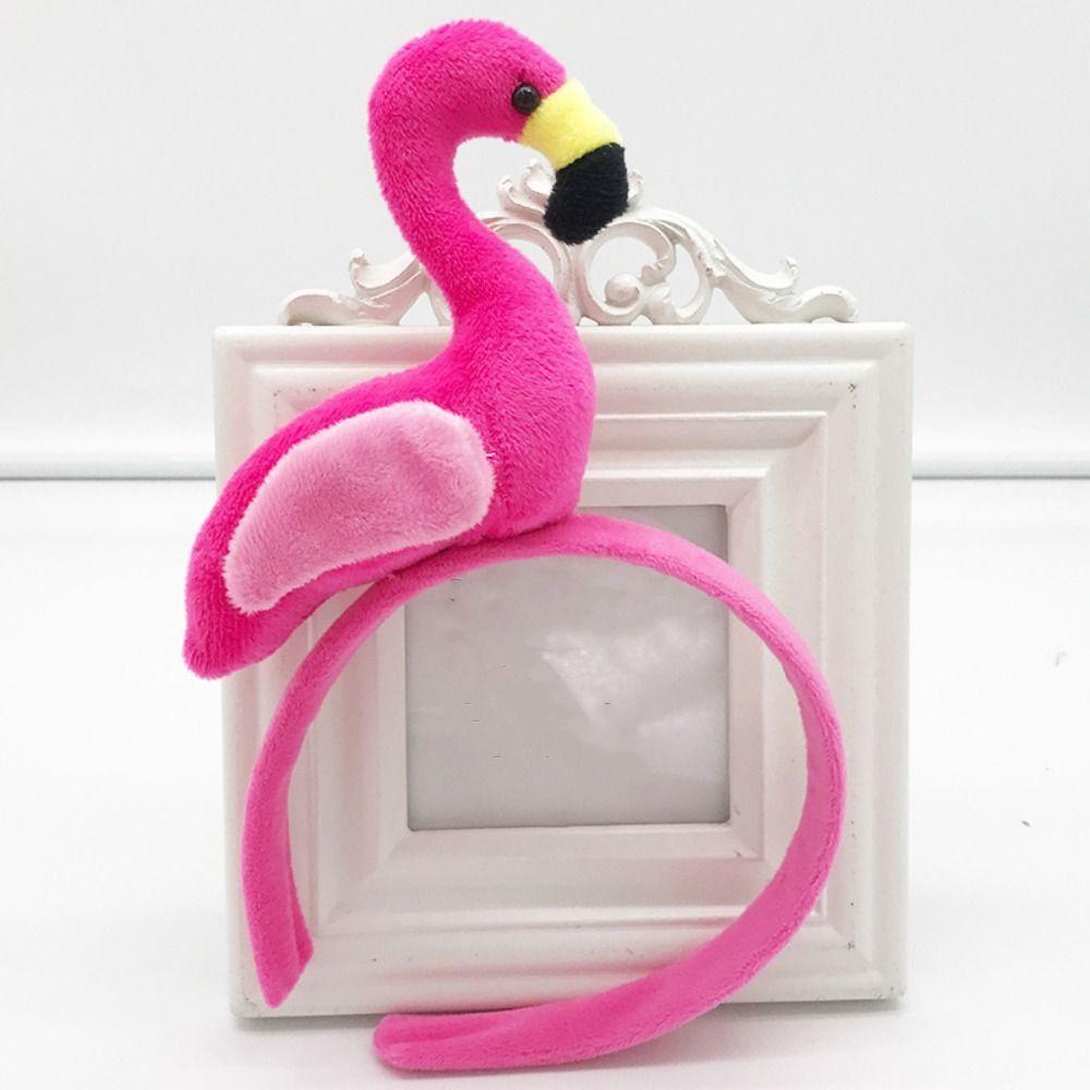 Korean Style Animal Hair Hoop Wash Face Plush Hair Hoop Cute Flamingo Headband Daily