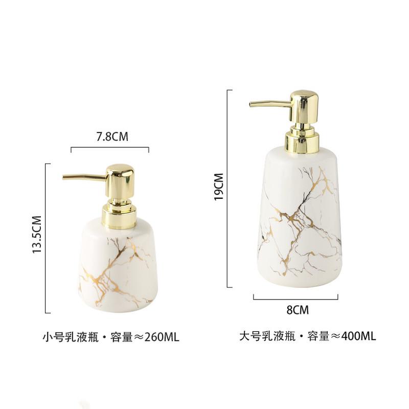 Ceramics Hand Sanitizer Bottle Marbling Lotion Bottle Shower Gel Press The Bottles Bathroom Supplies Hand Soap Dispenser Bottle