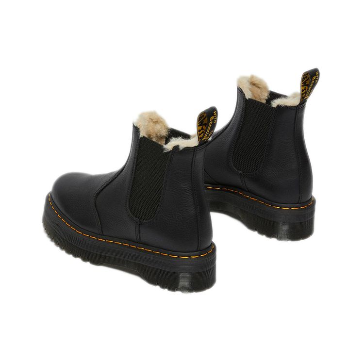 Dr. Martens 2976 Faux Fur Lined Platform Chelsea Boot Black Unisex Sneakers 25635001