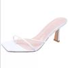 2024 New French Style Flip-flops Flip-flops Fashion Transparent High-heeled Shoes Women Sandals Shoes Pumps