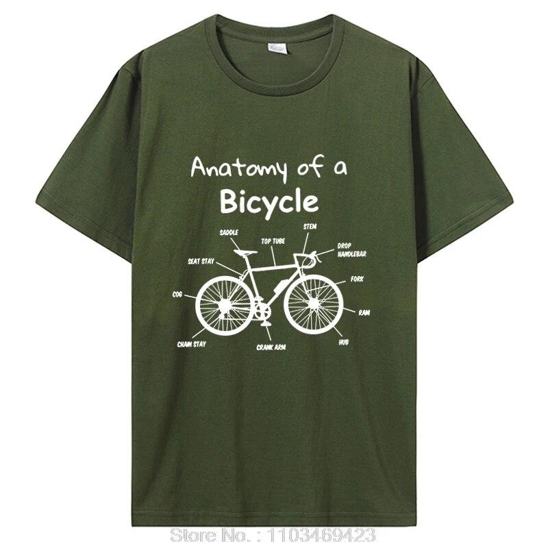 Анатомия велосипеда, велосипедная цепь, велосипедные футболки для катания на горных велосипедах, уличная одежда с графическим рисунком, подарки на день рождения, хлопковая футболка
