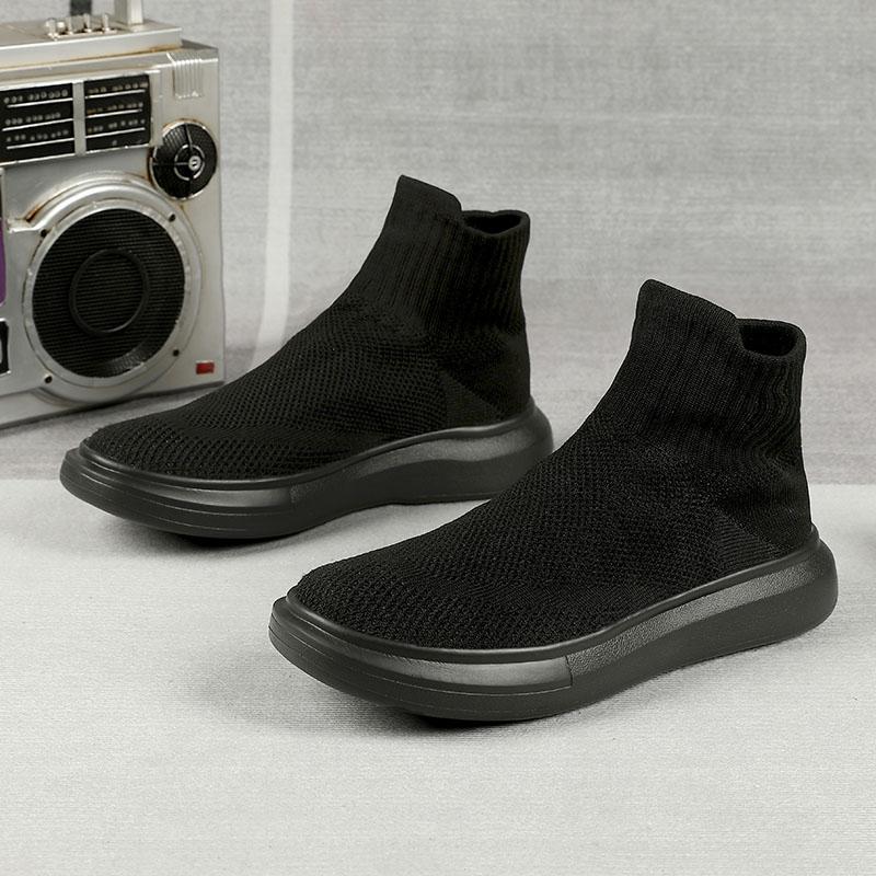 Обувь зимняя бархатная новая большого размера fly-woven парные высокие кеды с хлопковыми носками обувь