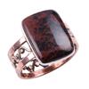 Кольцо из натурального красного дерева и обсидиана, двухцветное, из стерлингового серебра 925 пробы S.10 K9q16