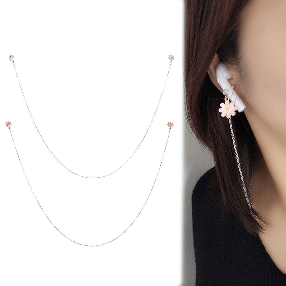 Модные металлические ромашки наушники цепи наушники анти-потеряшка цепочка беспроводное ожерелье