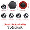 Universal Base Black White Badge Set for BMW 7Pcs 68mm 56mm 82mm 74mm  Hood Trunk Wheel Steering Logo 7Pcs 2-Pin 3-Pin Clips Kit GX9