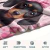 1Pc Dachshund Print Flannel Blanket, High quality Comfortable for All Seasons, Home Decor, Warmth and Comfort, Perfect for Christmas Gifts