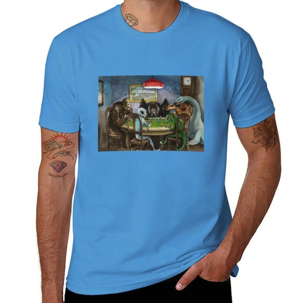 Cryptids playing poker TShirt quick drying anime t shirts men